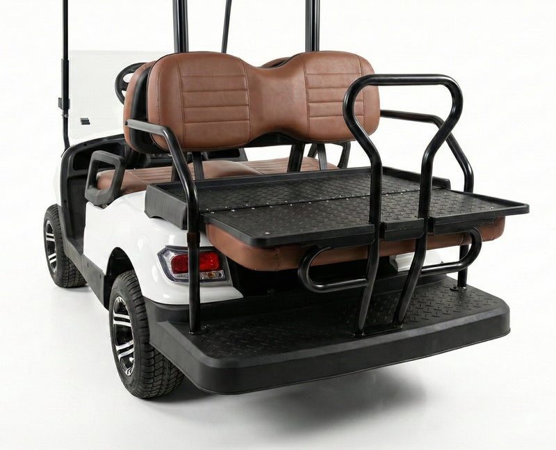 EPIC 2+2 Non-Lifted Electric Golf Cart with Lithium Battery 105Ah & Standard Tires | 4-Seater LSEV (White) - Image 4